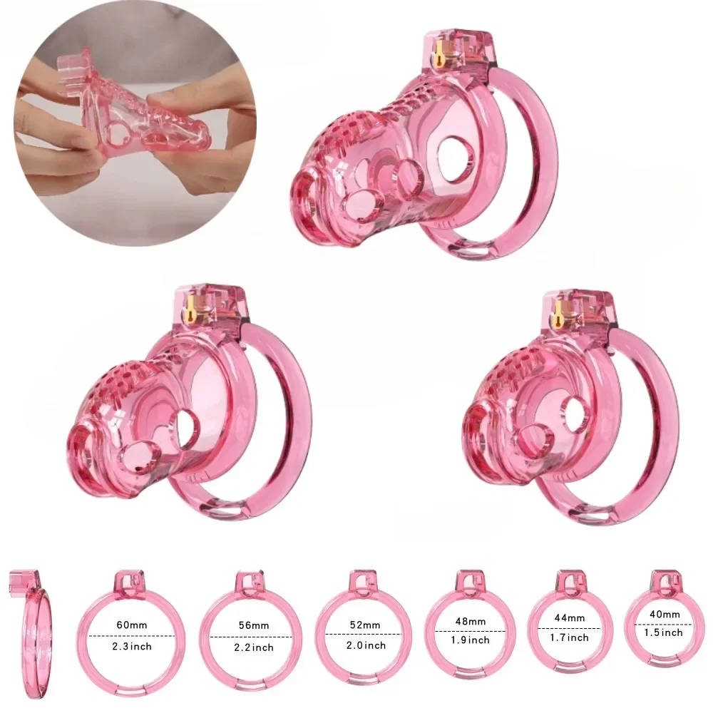 Soft Chastity Cage Penis Swallow Abstinence Sex Toys Bondage Cock Cage 6 Size Rings Catheter Sissy Gay Male SM CB Lock