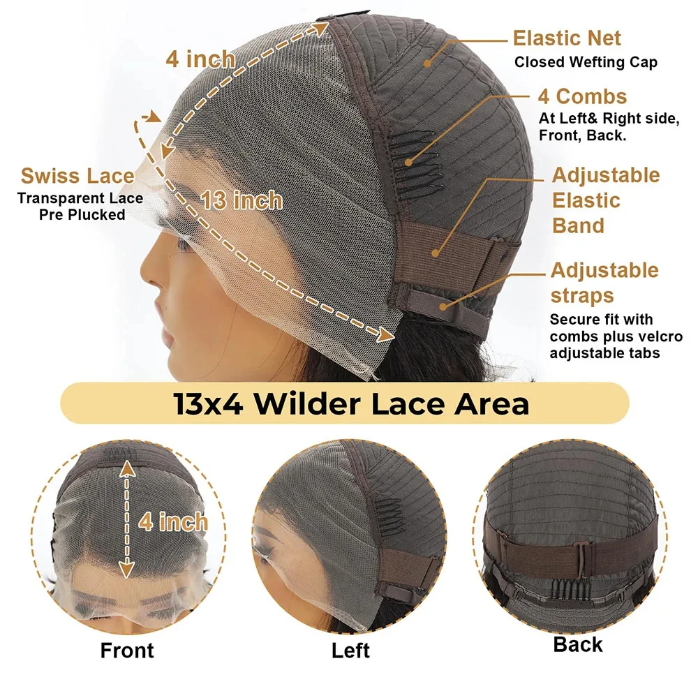 Pixie Cut Wig Transparent Lace Human Hair Wigs For Women Straight Short Bob Wig 13x4 Lace Prepluck Brazilia Human Hair