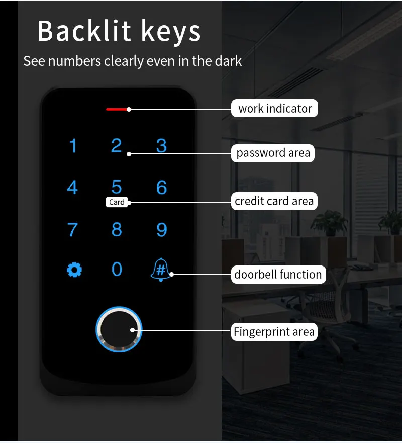 Waterproof Bluetooth Tuya APP Fingerprint Access Controller Standalone RFID Keyb