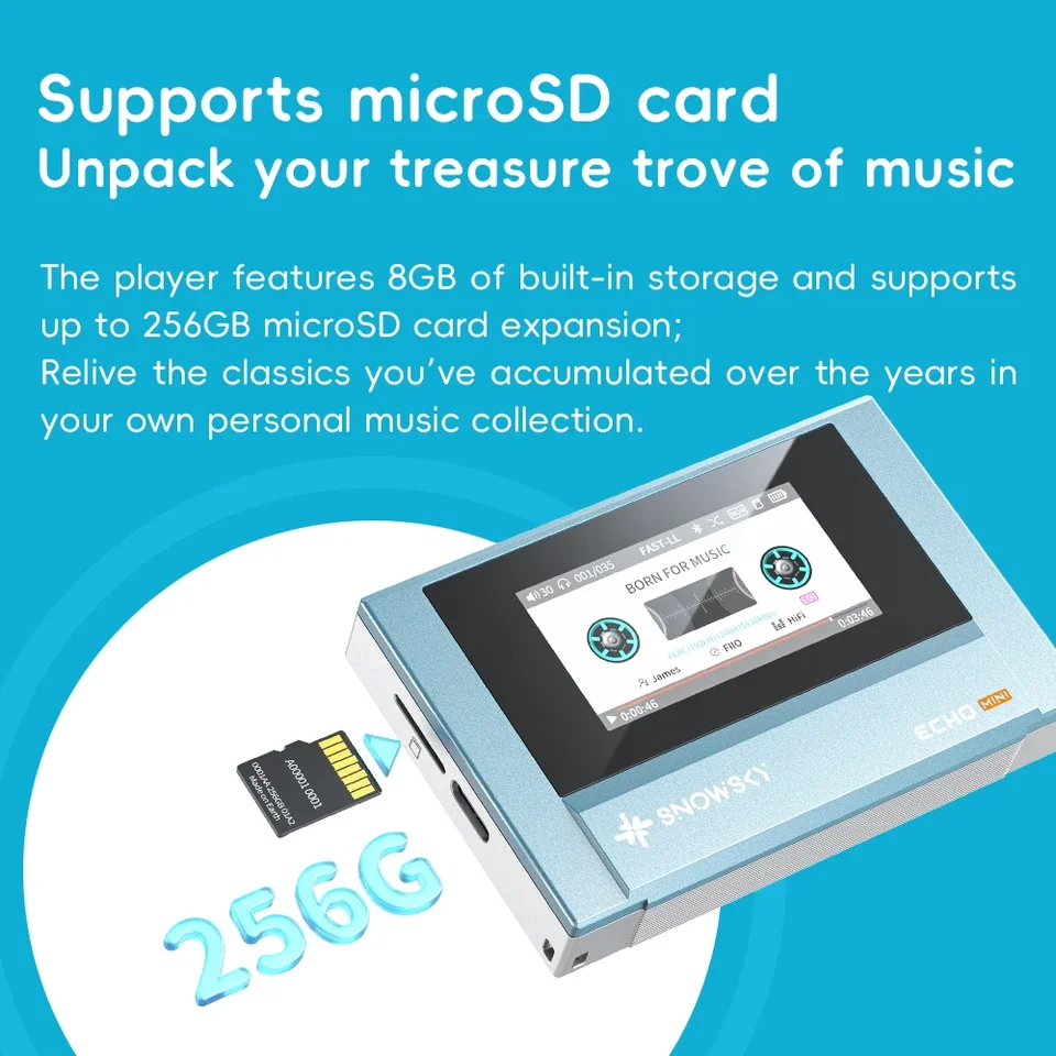 FIIO SNOWSKY Echo Mini ポータブル MP3 HiFi Bluetooth 音楽
