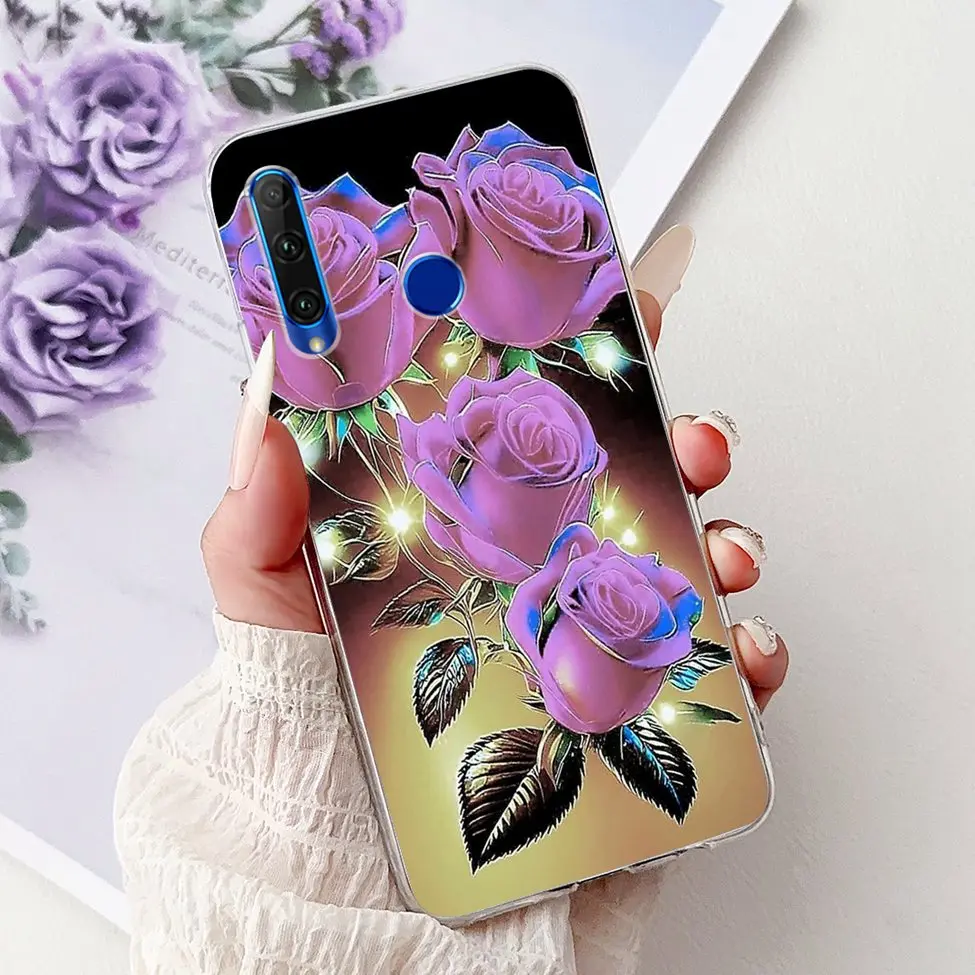 Cute Cartoon Cat Luxury Fashion Flowers Soft TPU Bumper Cover