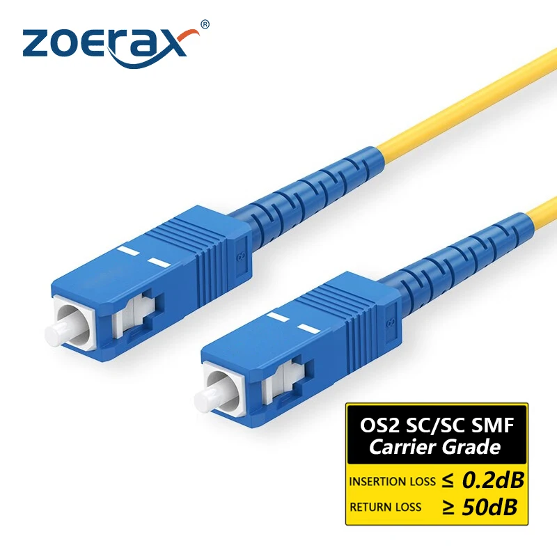 Fiber Optic Patch Cable OS2 SC to SC UPC Fiber Optical Patch Cable 3.0mm Singlemode Simplex SMF 9/125&mu;m LSZH Optical Patch Cord