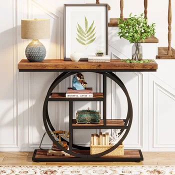 Console Table, 4-Tier Entryway Table, 41.3-Inch Industrial Sofa Table for Living Room, Foyer Hallway Table for Entrance 6
