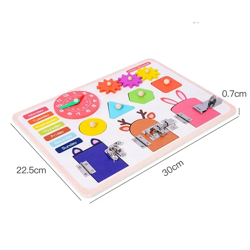 Kid Busy Board Montessori Unlock Light Plug Socket Toy Sensory Board for Toddlers Busyboard Intelligence Development Educational