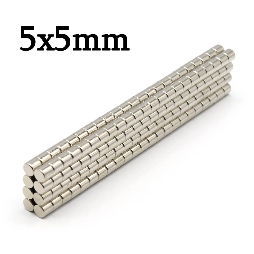 5mmx5mm Superstarker Runder Neodym-Magnet Leistungsstarke Magnete N35 Kleiner Permanenter Magnetischer NdFeB Kühlschrankmagnet 5x5 – Detail 1