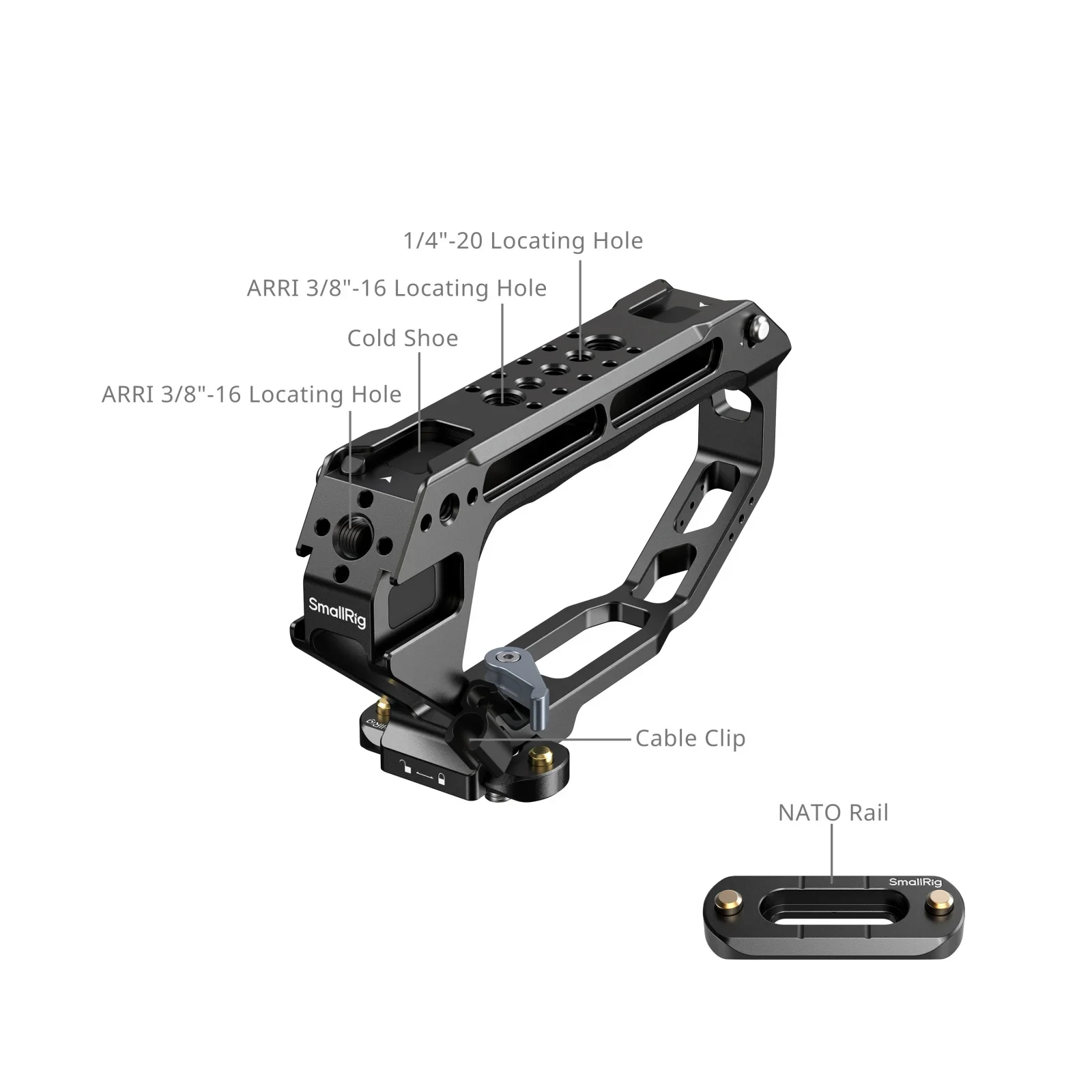 SmallRig D-Style Top Handle with NATO Clamp Multiple Mounting Interfaces Can Mou