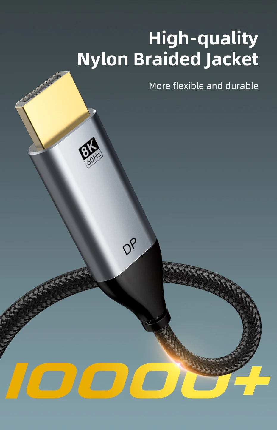 Cabletime USB-C to DisplayPort Cable 8K 60Hz DP 1.4