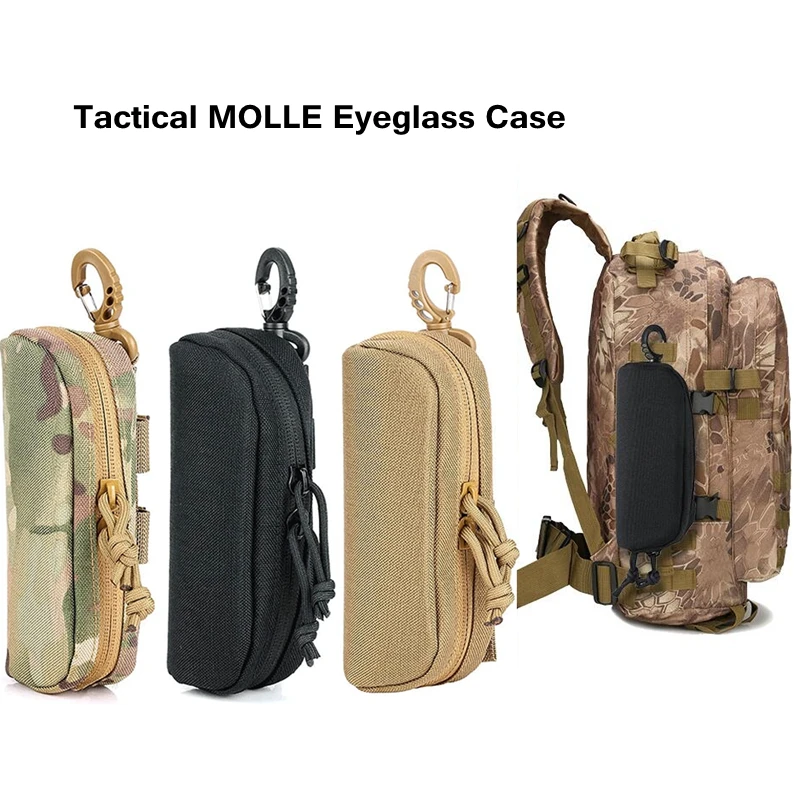 

LUC Tactical MOLLE Eyeglass Case Shockproof Protective Goggles Glasses Box Outdoor Camping Sunglasses Case EDC Accessory Bag
