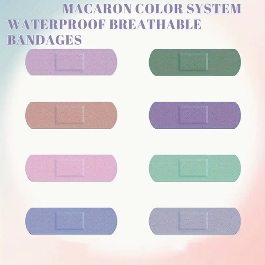 24pcs/40pcs PE Waterproof Bandages Solid Color Breathable  Bandages Stickers  In 8 Styles