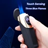 Jobon Direct Injection Three Flame Blue Flame Lighter Charging Gas Mixed Lighter Touch Sensing Electric Quantity Display Tools 1
