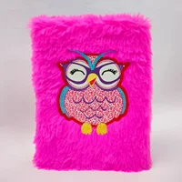 1pc A6 Lovely Animals Lined Notebook Plush Diary for Students Teens Fuzzy Journal Writing Notebook 2