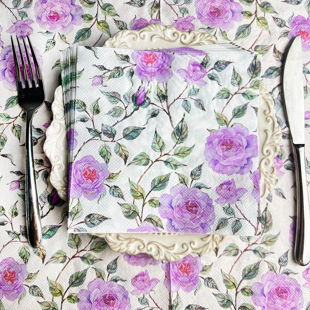 Paper Napkins 20pcs Exquisite Printing Fresh Dining Tables Wedding Party Serviette De Table Mariage Cloth Tissue