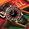 PINDU Design Mechanical Watch NH35 Movement Arabic numerals Rotating Dial Roulette Automatic Watch Diamond Luminous Hands P6616 6