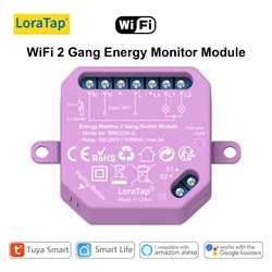 Smart WiFi Light Switch Dimmer with Energy Monitoring and Voice Control (Metering 2 Gang)