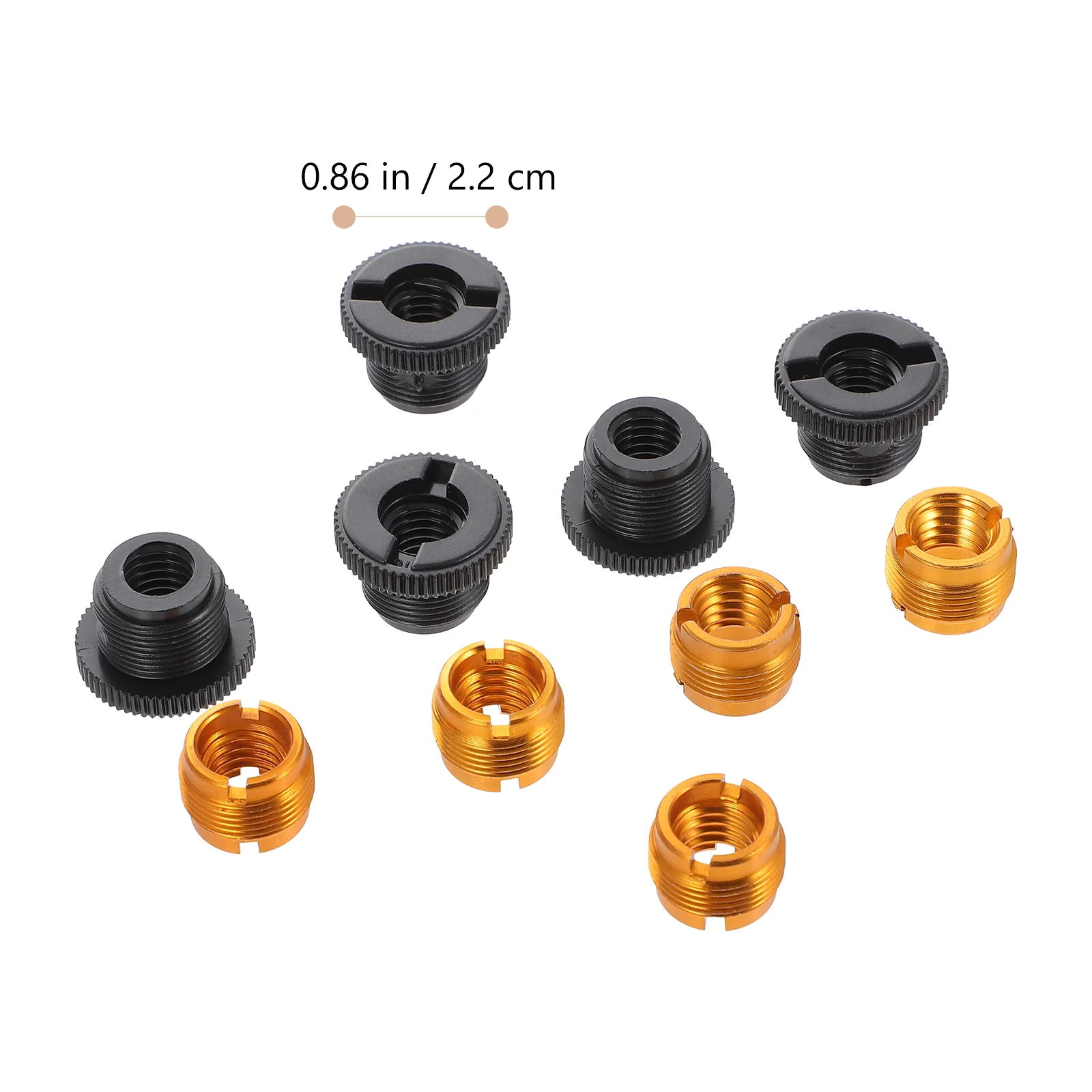 10 Pcs Microphone Mount Clip Nut Adapters Stand Monitor 2.2X2.2X1.6CM 5/8 Thread 3/8 Aluminum