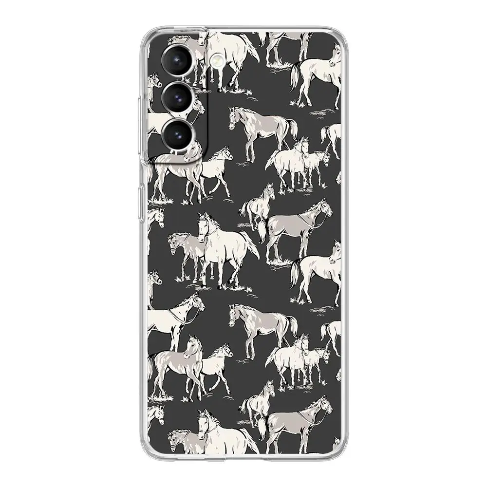Clear Silicone Animal Art Horse Phone Case - Soft and Stylish Protective Cover