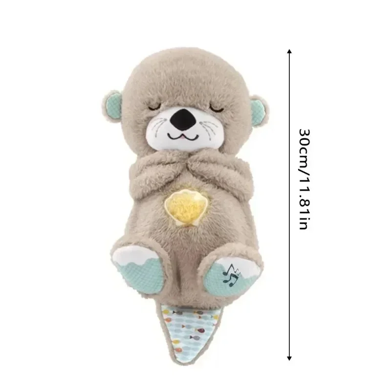 Cute Breathing Otter Soothing Plush Teddy Bear Sleep Doll Snuggle Buddy Gift 
toys with light Rhythmic Dolls for baby newborn 6