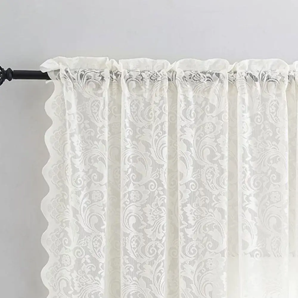 Bedroom White Tulle Curtain New Lace Light Transparent Princess Curtain Elegant Living Room Half Curtain 2