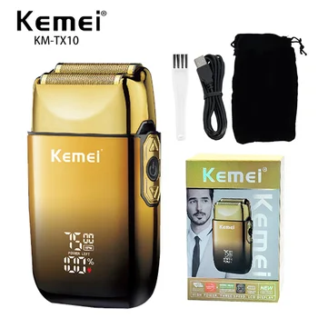 Kemei TX10 Nuovo rasoio elettrico con display a LED Rasoio ricaricabile per capelli Barba Rasatura per testa calva per uomo 1