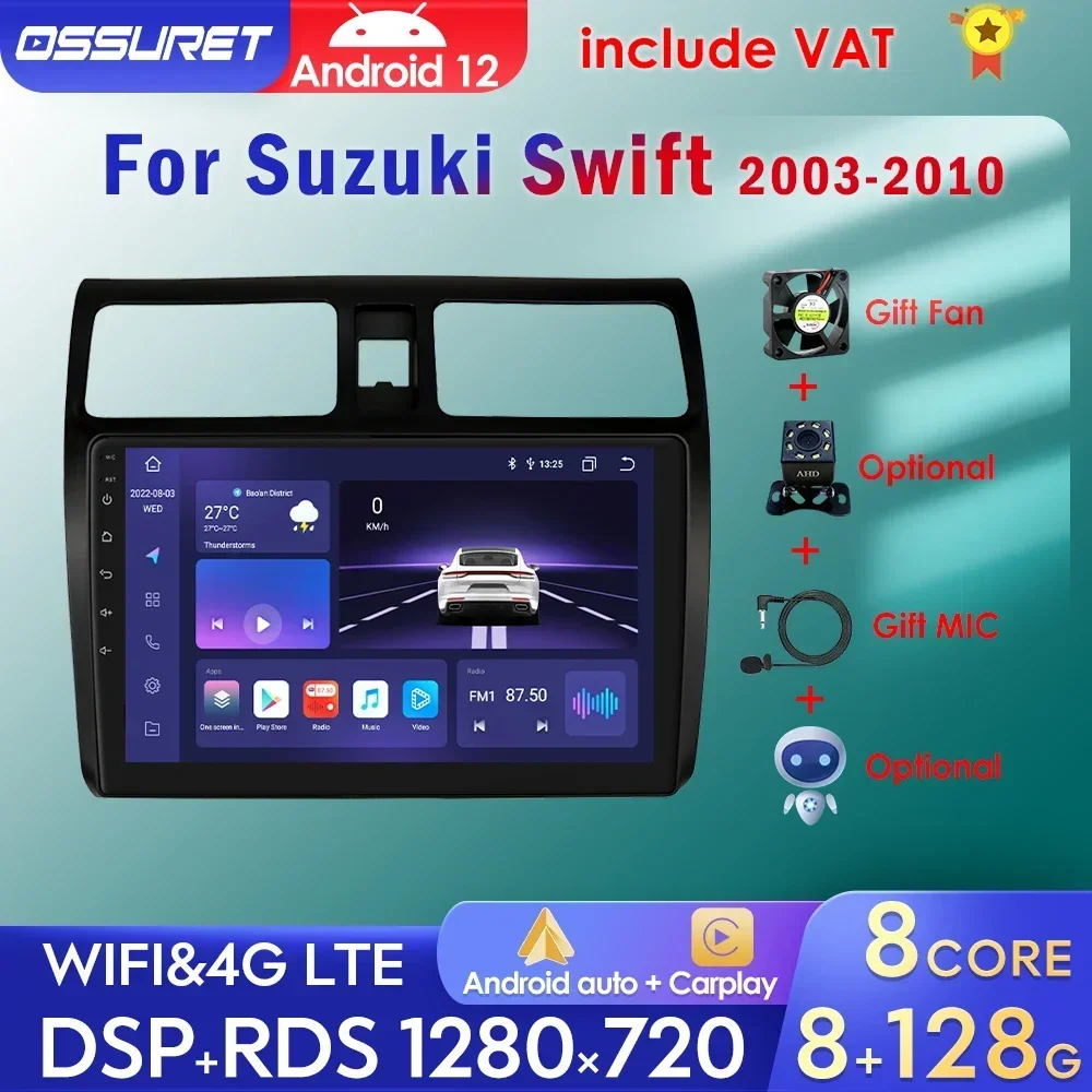2-din-Android-Auto-Radio-For-Suzuki-Swift-2003-2010-Carplay-4G-Car ...