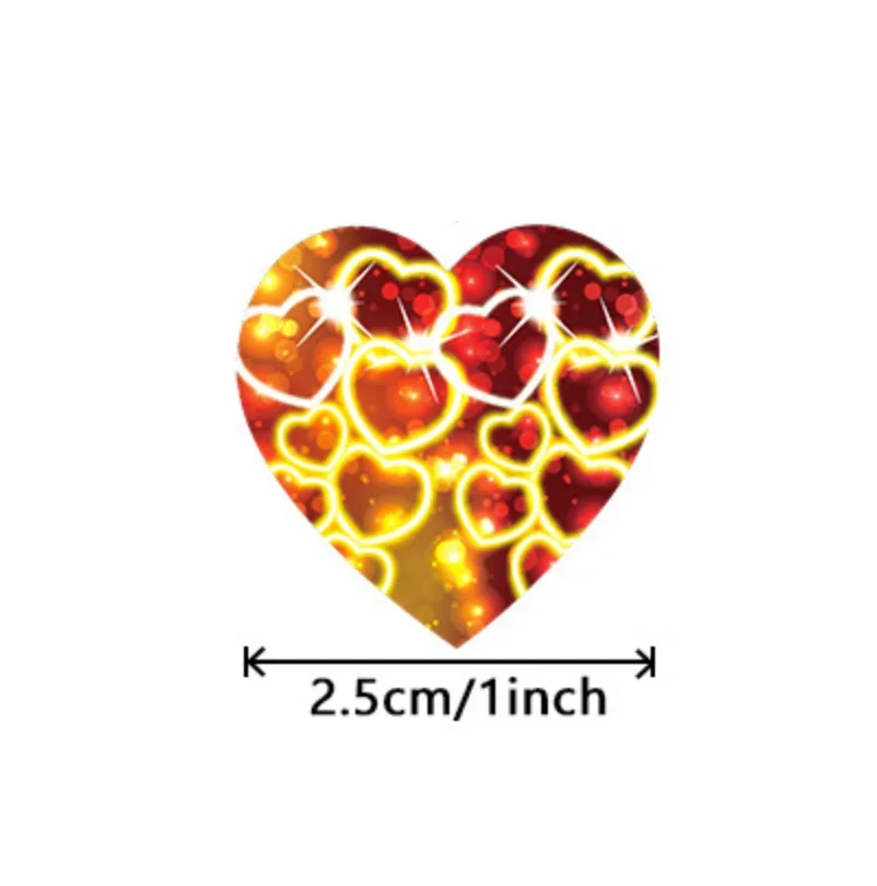 Colorful Heart-shaped Stickers For Valentine's Day Baking Packaging Sealing Decorative