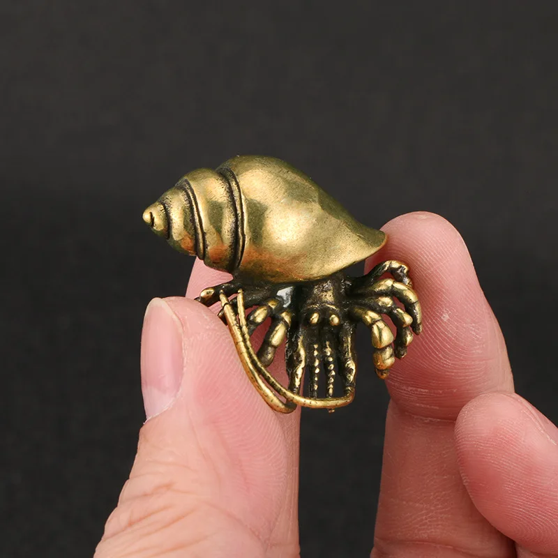 

Copper Old Retro Hermit Crab Brass Handheld Tea Pet Decoration Home Desktop Decoration Crafts Metal Figurine Kids Gifts