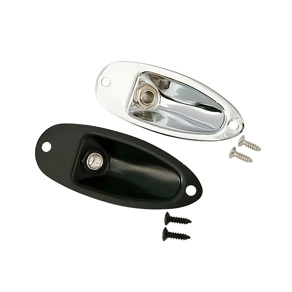 Electric Guitar Jack Plate Replacement For Strat Stratocaster 6.35mm 1/4" Boat Shaped Audio Connector Socket Panel