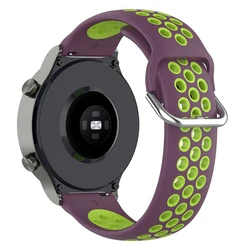 Silicone Smart Watch Strap - Adjustable 20/22mm Band for Enhanced Comfort and Style (Purple green)