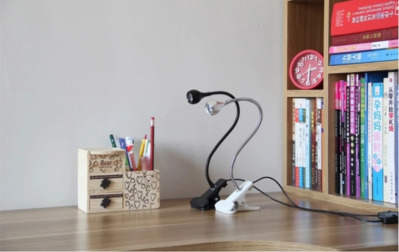 USB-LED-Buchleuchte mit Clip, flexible Schreibtischlampe für Nachttisch, Arbeitszimmer, Augenschutz, Leseleuchte mit Halter, Schlafzimmerdekoration – Detail 4