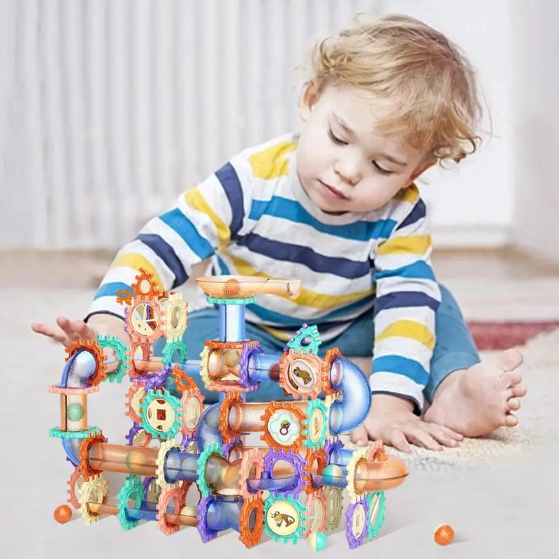 Marble Building Blocks Construction Building Blocks Toys Marble Track Race Set Gift For Boys And Girls Develop Brain And