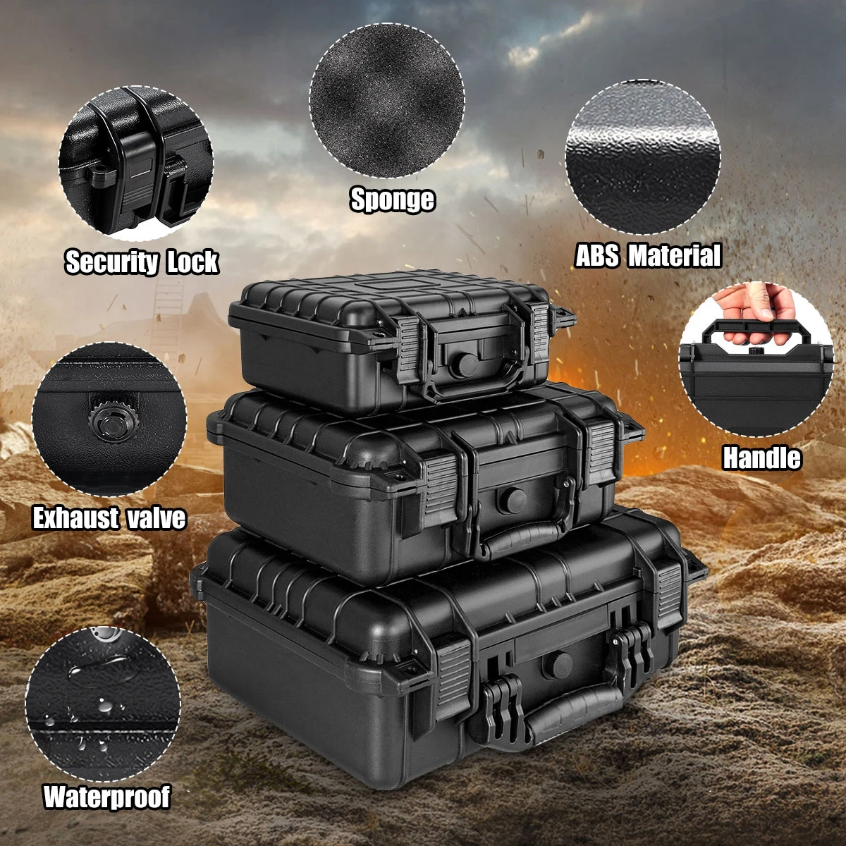 Tool Case Waterproof Hard Carry Case Bag Sponge Storage Box Suitcase Precision Instrument Safety Tool Box Hardware Toolbox