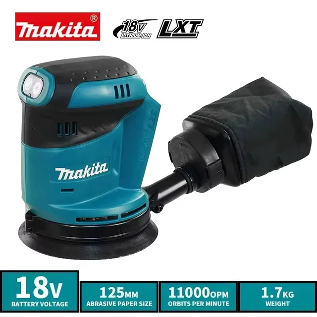 מקיטה DBO180Z 18V דיסק נטען אלחוטי ללא מברשת סנדר אורביטלי אקראי לעבודות עץ, חידוש ושטיפה 1