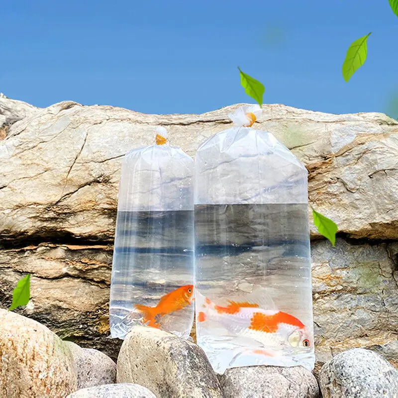 Aquarium Breathing Bags Breather Bags Transport LongLife Fish Shrimp Leak Proof Plastic for Live Fish Durable 50PCS aquarium breathing bags