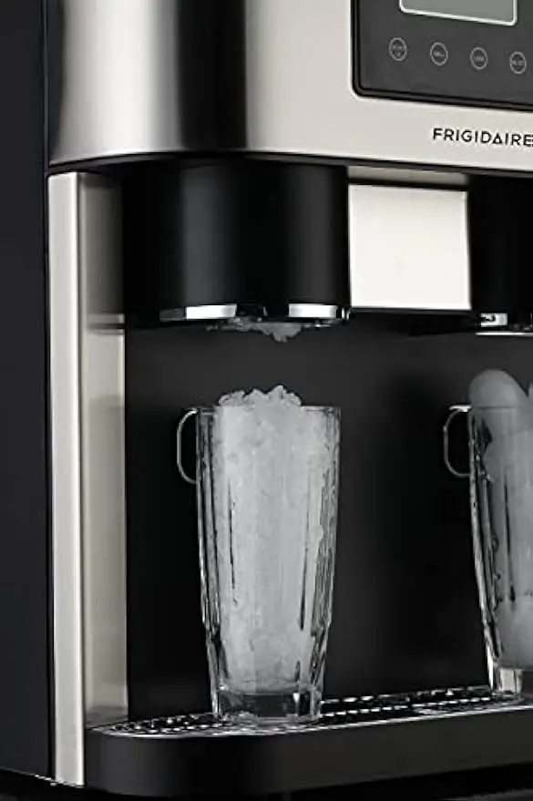 3-in-1 Countertop Crunchy Chewable Nugget Style Dual Ice Crusher and Cube Maker, Makes 33 Pounds in 24 Hours, 2 Sizes 4