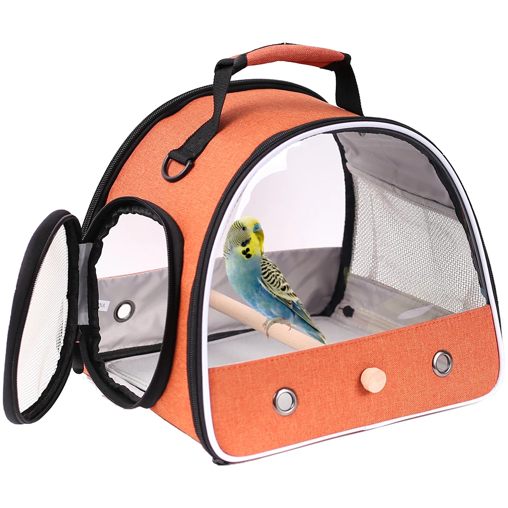 Small Pet Backpack Portable Travel Backpack Side Window Foldable Outdoor Rat Rabbit Parakeet Bird Carrier Bag 2