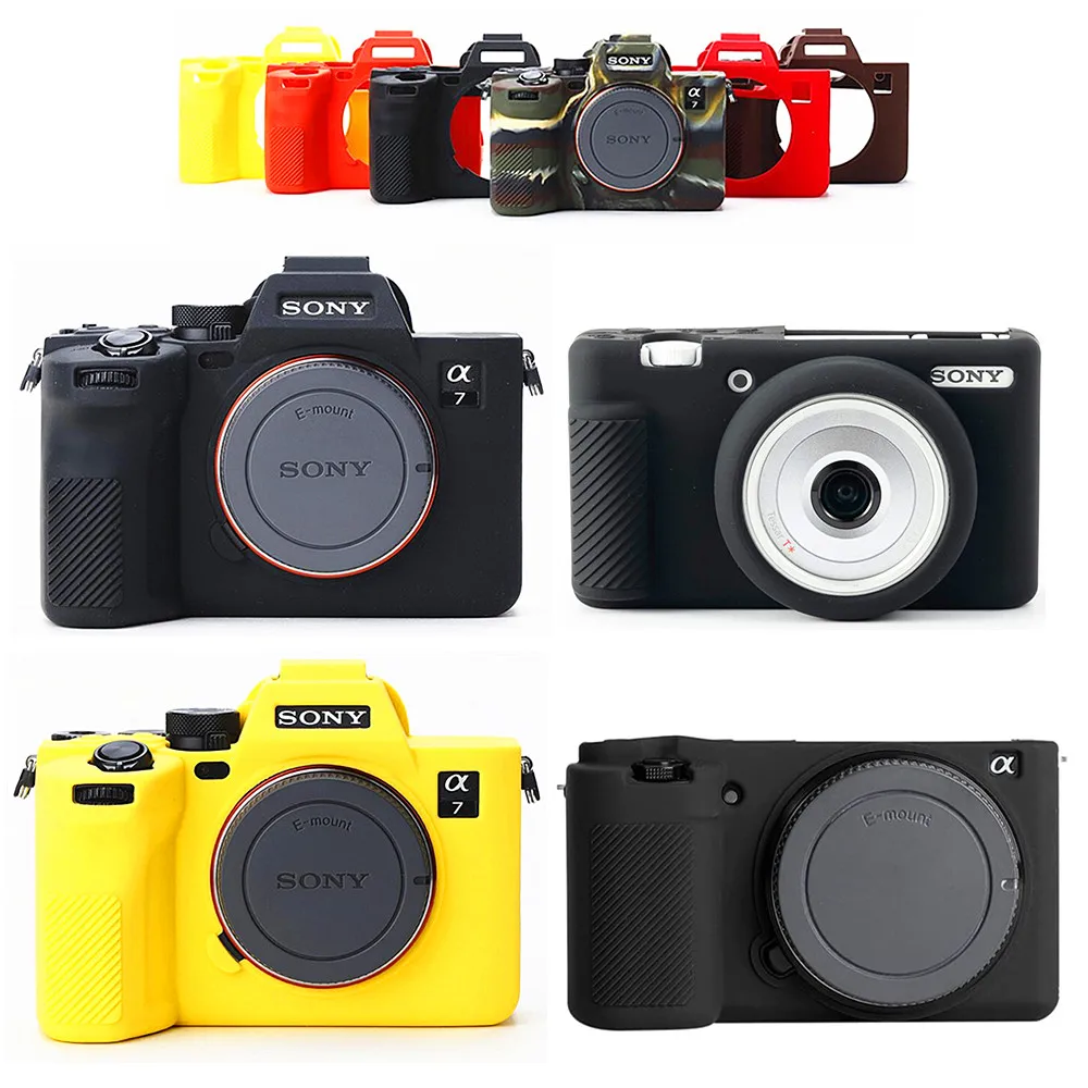 Silicone Case Cover Camera Bag for Sony A6700 A7IV A7M4 ZV-E10 ZV-1 ZV1F A7c A9 A7R A7 A7S III IV A7III A7RIII A7RIV A9II ZV1II camera case
