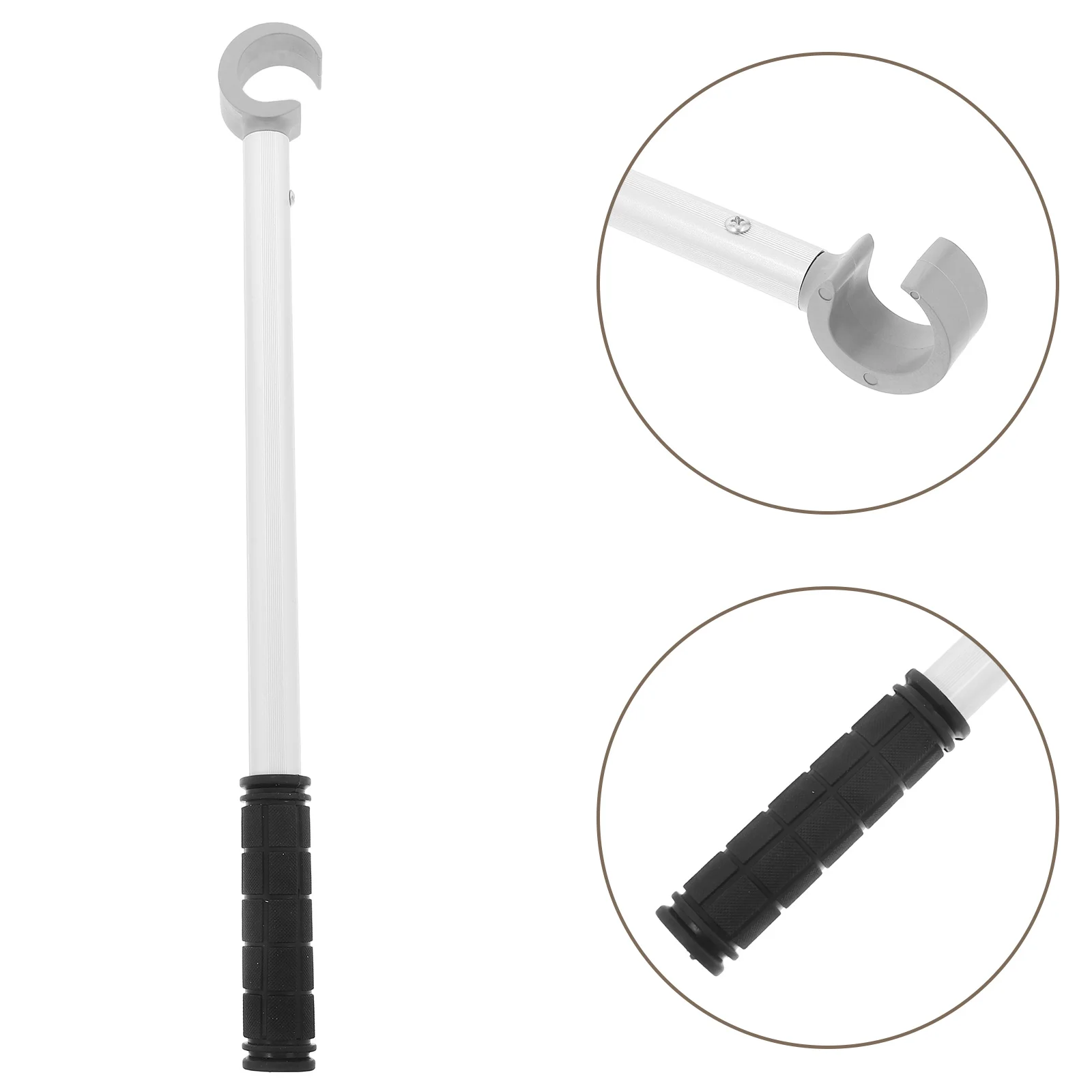 Extended Window Opening Lever Telescopic Drapery Pull Rod Blinds Aluminum Alloy Adjustable Tool for Sliding Awning Curtains Open 4