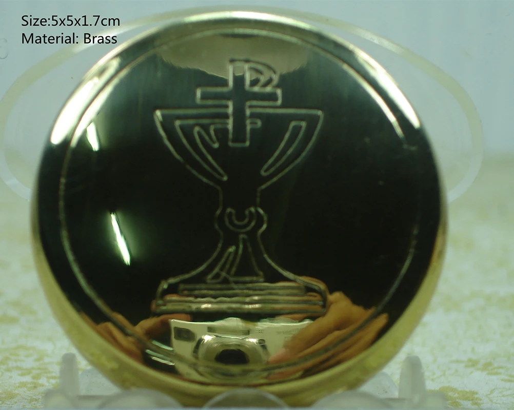 Solid Polished Pyx Holy Box Eucharist Catholic Religious Hospital Church First Communion