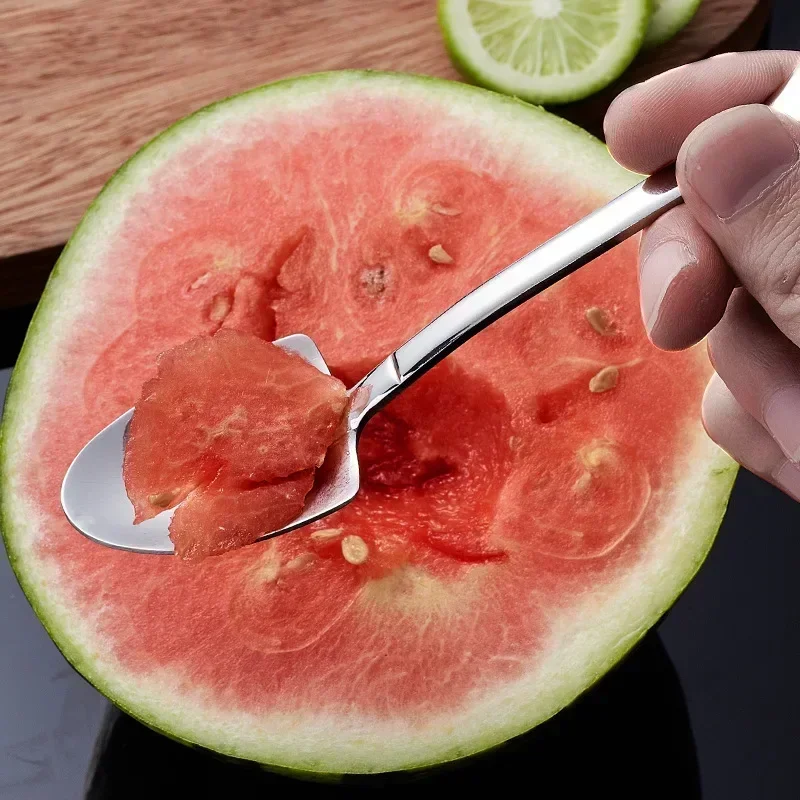 Shovel Spoons Coffee Fruit Watermelon Ice Cream Dessert Scoops Teaspoon Kitchen Tableware Stainless Steel