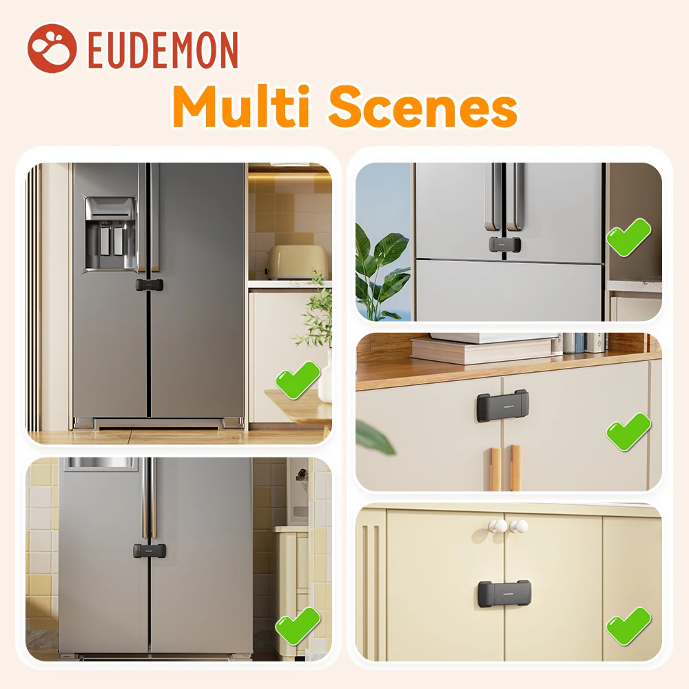 EUDEMON 1pc Updated French Fridge Lock French Door Refrigerator