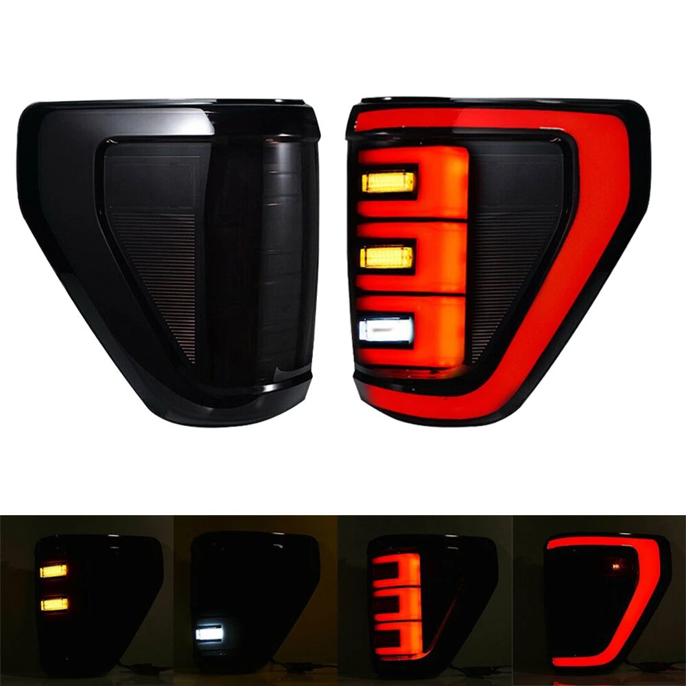 2* 12V LED Car Smoked Tail Lights ABS Brake Lights Backup LED Turning Signal Lamps Waterproof