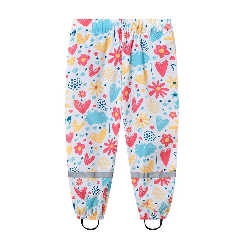 2 3 4 5 6 7 8 Years Girls Waterproof Pants Cute Cartoon Spring And Autumn Kids Pants New Fashion Boys Outdoor Children Clothing 2
