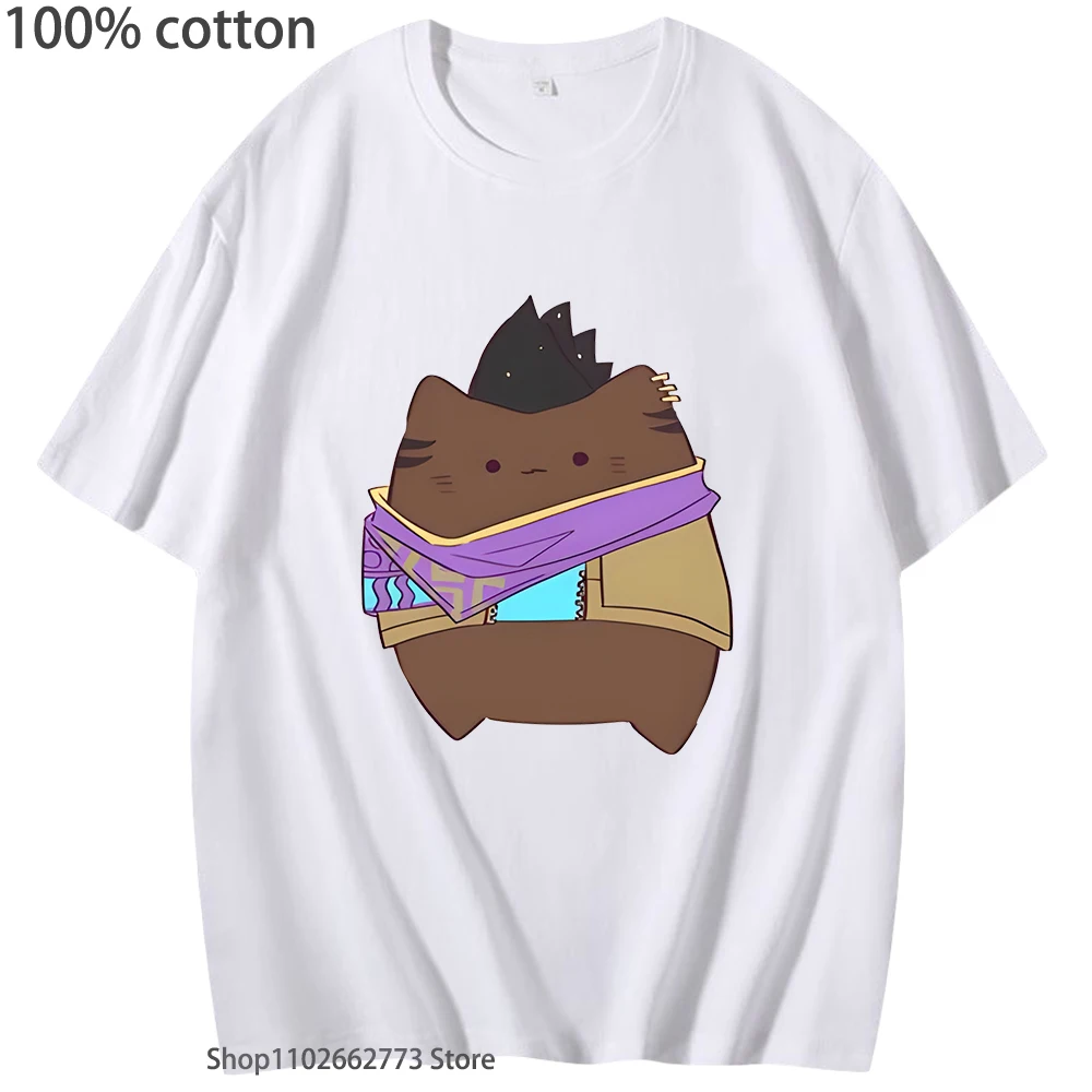 

VALORANT Shirt Unisex Cartoon Printed Tshirts Funny Tops Harajuku Women Summer 100% Cotton Clothes Short Sleeve Tees Men T-Shirt