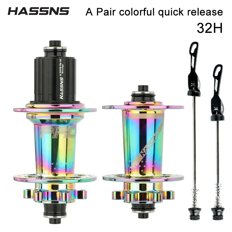 

HASSNS PRO7 Bicycle Hubs 24/32 Holes With Quick Release 8 9 10 11 Speed Four Bearings Front Rear Hub Cycling Acessories