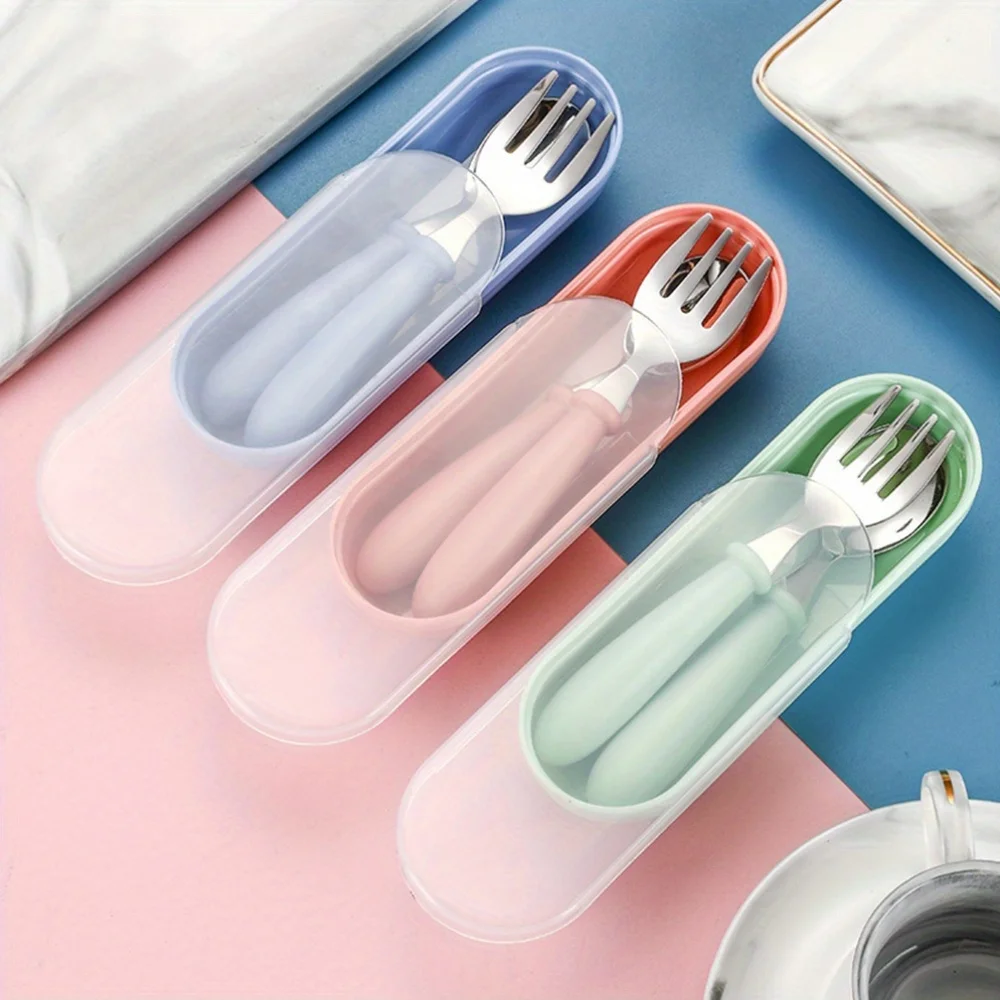 개인화된 맞춤형 이름 스테인레스 스틸 칼 세트(보관 케이스 포함) - 내구성이 뛰어난 스푼과 포크 파티에 이상적 부활절 선물