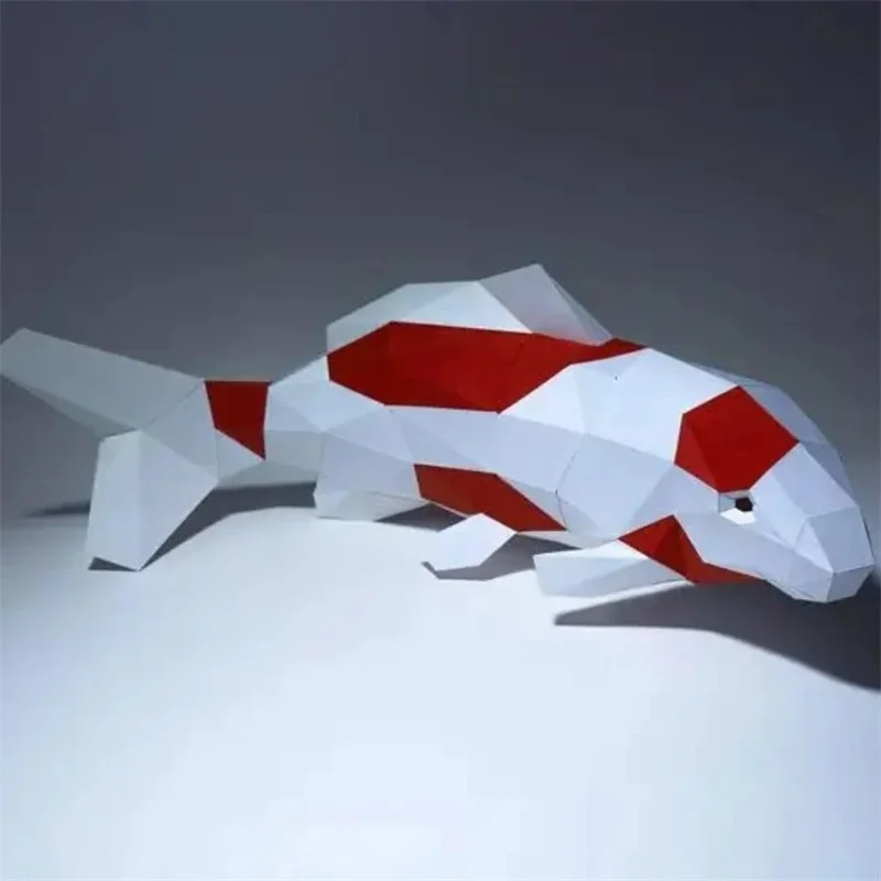 물고기 3D 종이 모델 수제 동물 종이 접기, 로우 폴리 어린이, 성인 DIY 종이 공예, 집 방 장식, 현관 장식, 창의적인 장난감