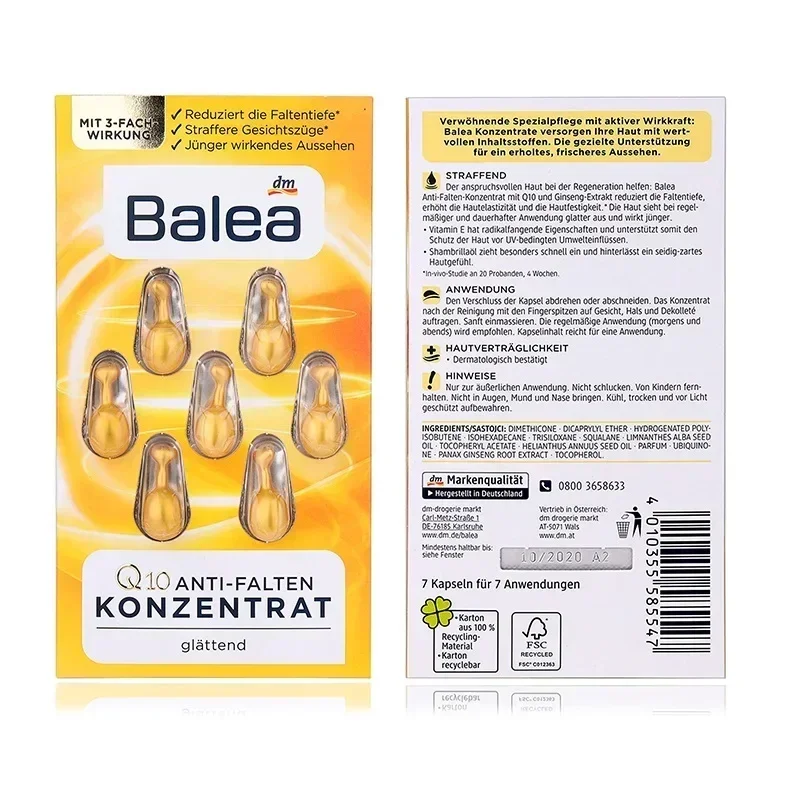 Balea Face Eye Serum Concentrate 4pcs Moisture Increases Dry Skin Elasticity Firmness Soften Eye Wrinkles Nourish Smooth Skin Microneedling Serum Wrinkle Essence
