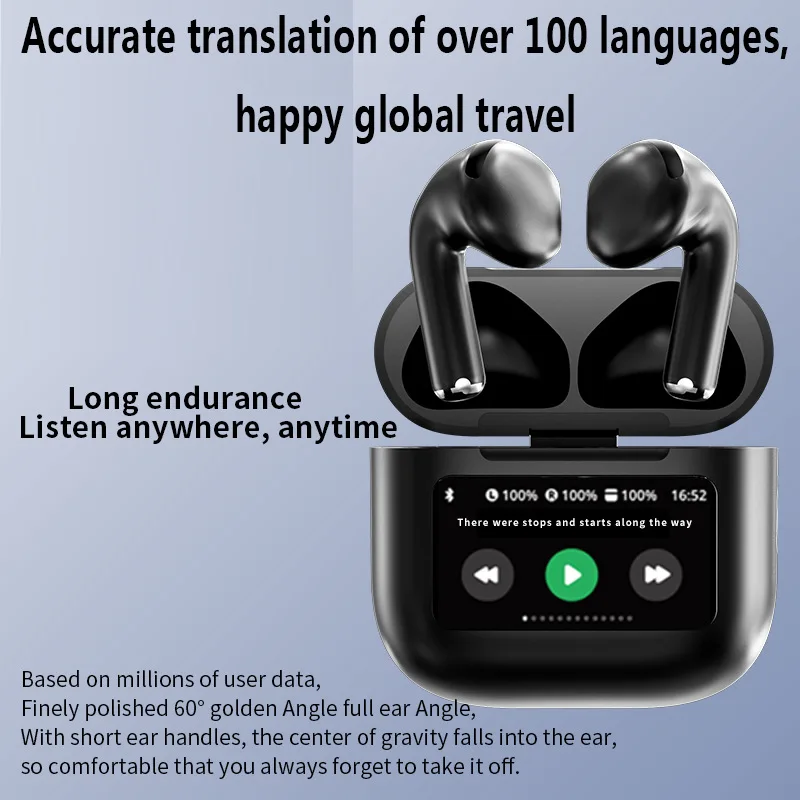 Smart translation business wireless Bluetooth headset instant translation multi-language translator overseas headset
