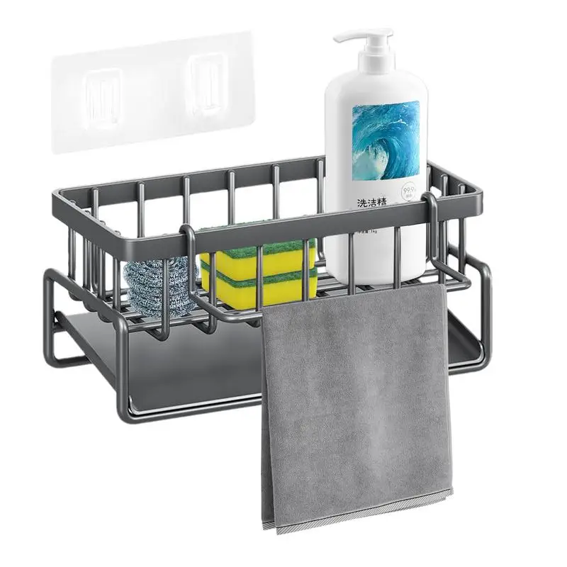 

Kitchen Caddy Kitchen Sink Caddy Sponge Holder Organizer tool Stainless Steel Sponge Holder Sink Caddy Stand For Sink Countertop