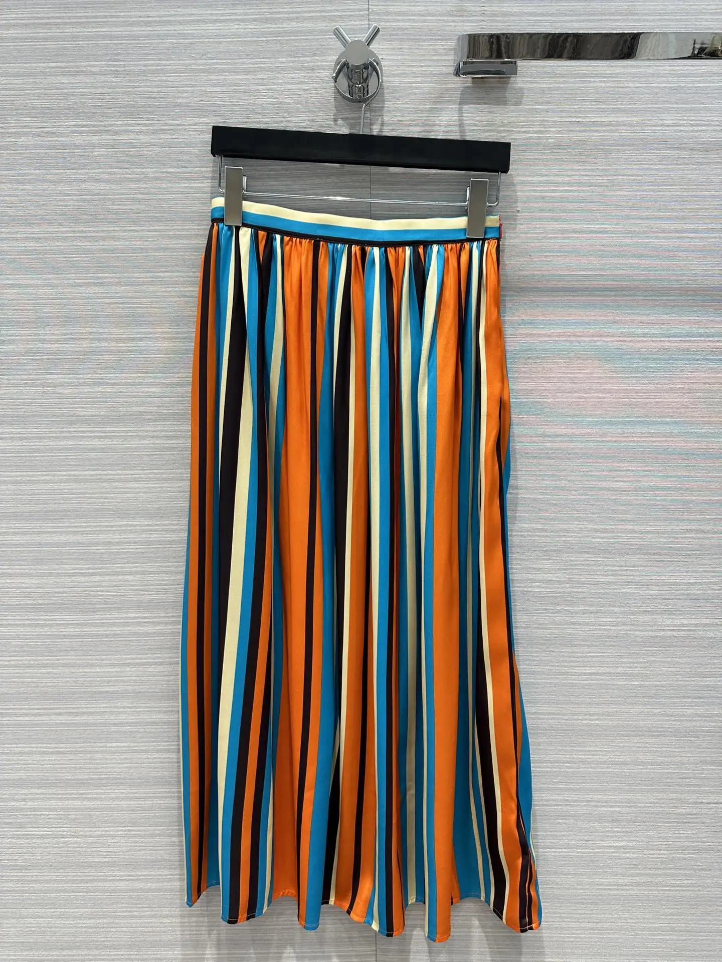 

Striped silk skirt casual fashion 2023 summer new style 0403